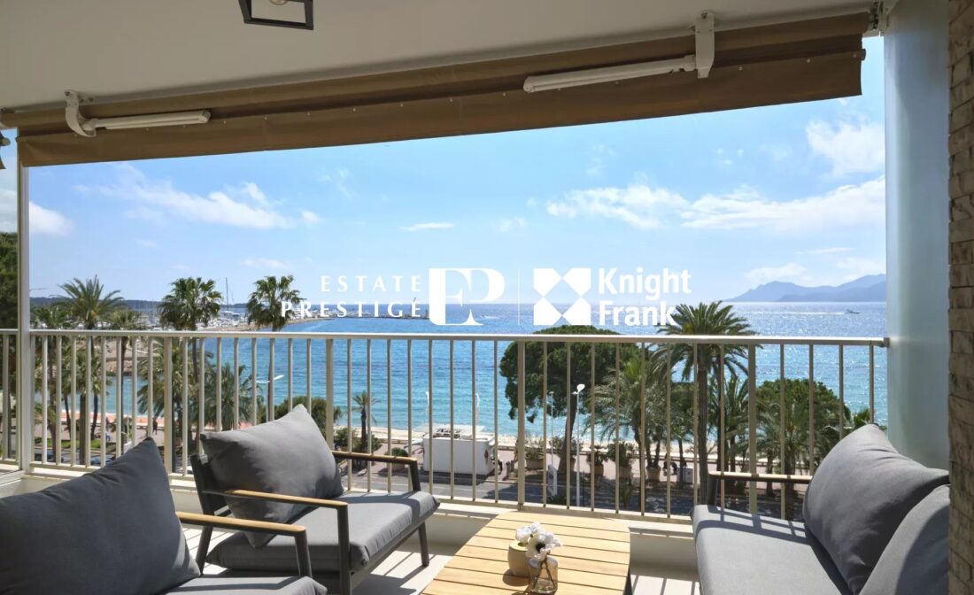 CANNES CROISETTE – Appartement traversant 3 pièces Vue Mer Panoramique