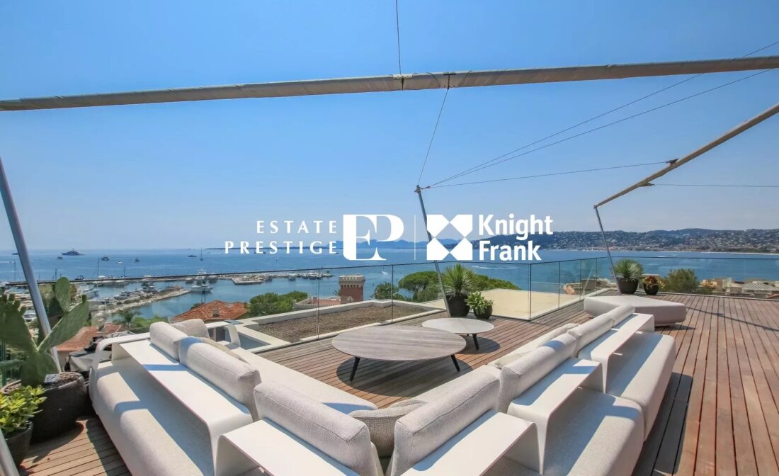CAP D’ANTIBES OUEST – TOIT TERRASSE CONTEMPORAIN – VUE MER PANORAMIQUE